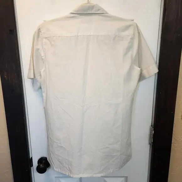 Vintage Diane Von Furstenberg Short Sleeve White Button-Up Shirt - Size 8 - Picture 5 of 8